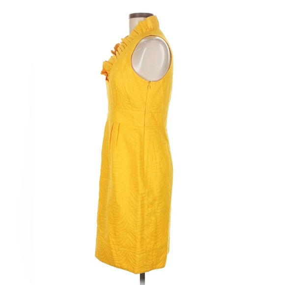 Taylor Bright Yellow Sleeveless Ruffle Cowl-Neck Sheath Dress – Size 6 - Picture 6 of 6